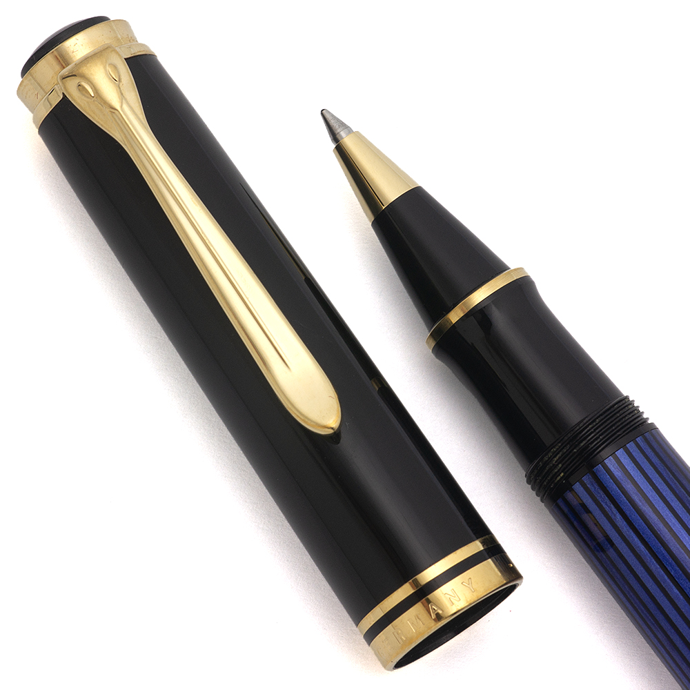 筆記具 pelican K800 Pelikan K800 Souveran Rollerball Pen (1989-97) - Blue & Black